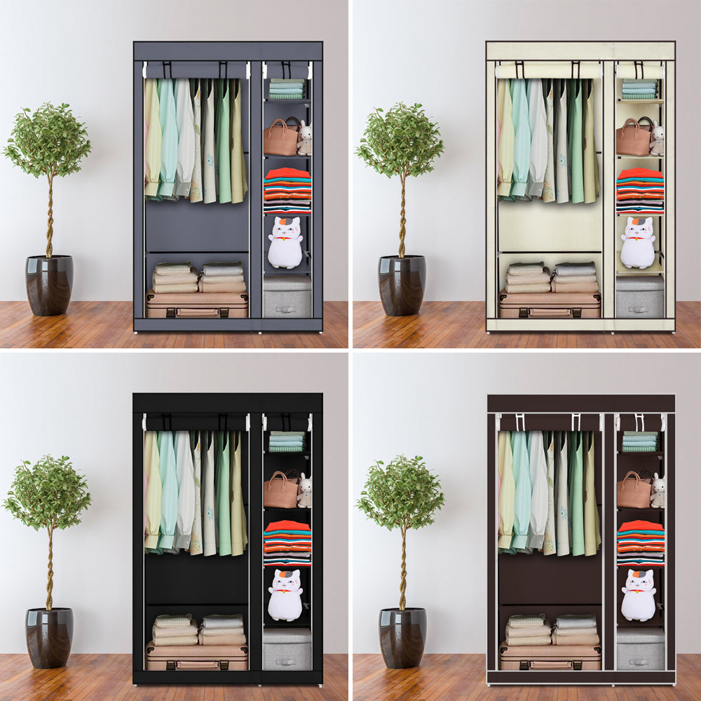 Portable Wardrobe for Small Bedrooms – 67” Fabric Closet with Shelves