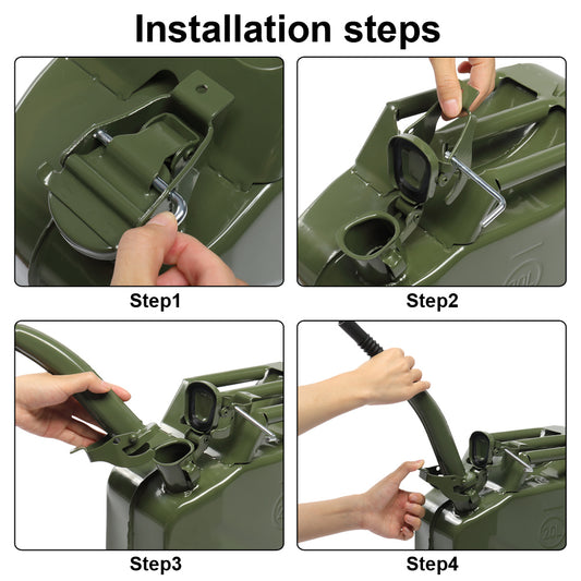 20L Portable Fuel Can with Spout – Petrol Diesel Storage, Army Green