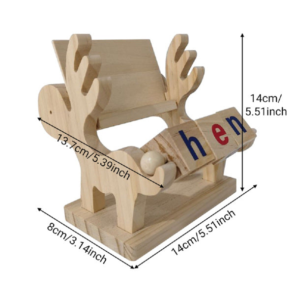 Wooden Spelling Toy & Flash Cards Set – Learning Game for Kids 4–7