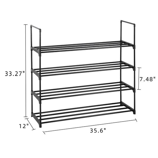 4-Tier Stackable Shoe Rack – Entryway Organizer Shelf for Hallway