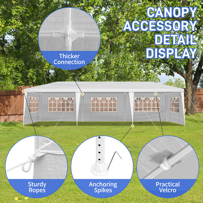Heavy Duty 3x9m 5-Sided Pergola with Iron Frame & PE Cloth Roof – Outdoor Spiral Pipe Gazebo for Garden, Patio, Events