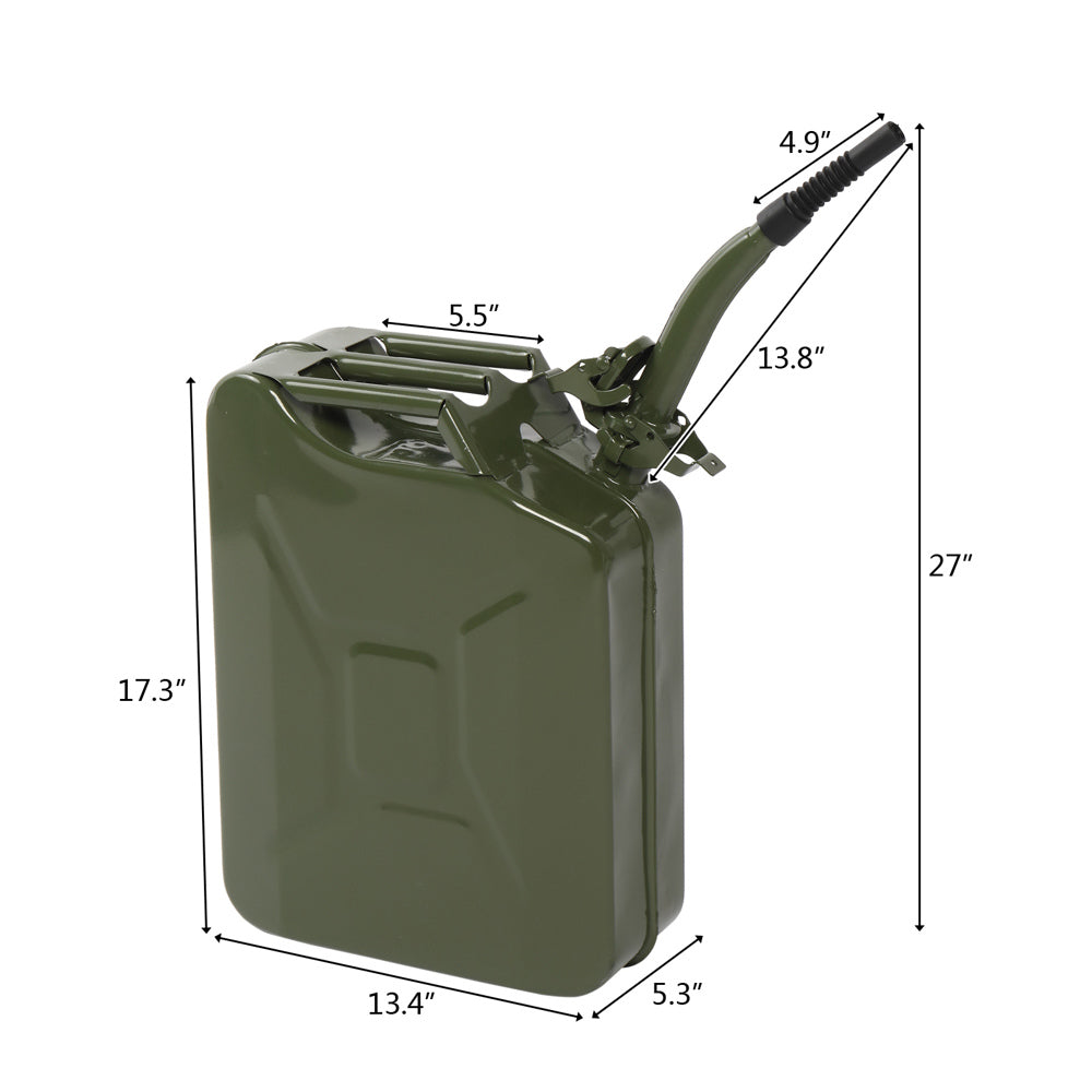 20L Portable Fuel Can with Spout – Petrol Diesel Storage, Army Green