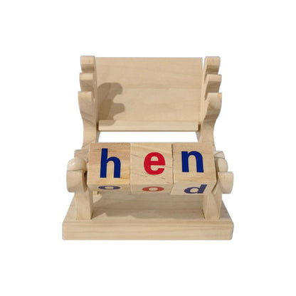 Wooden Spelling Toy & Flash Cards Set – Learning Game for Kids 4–7