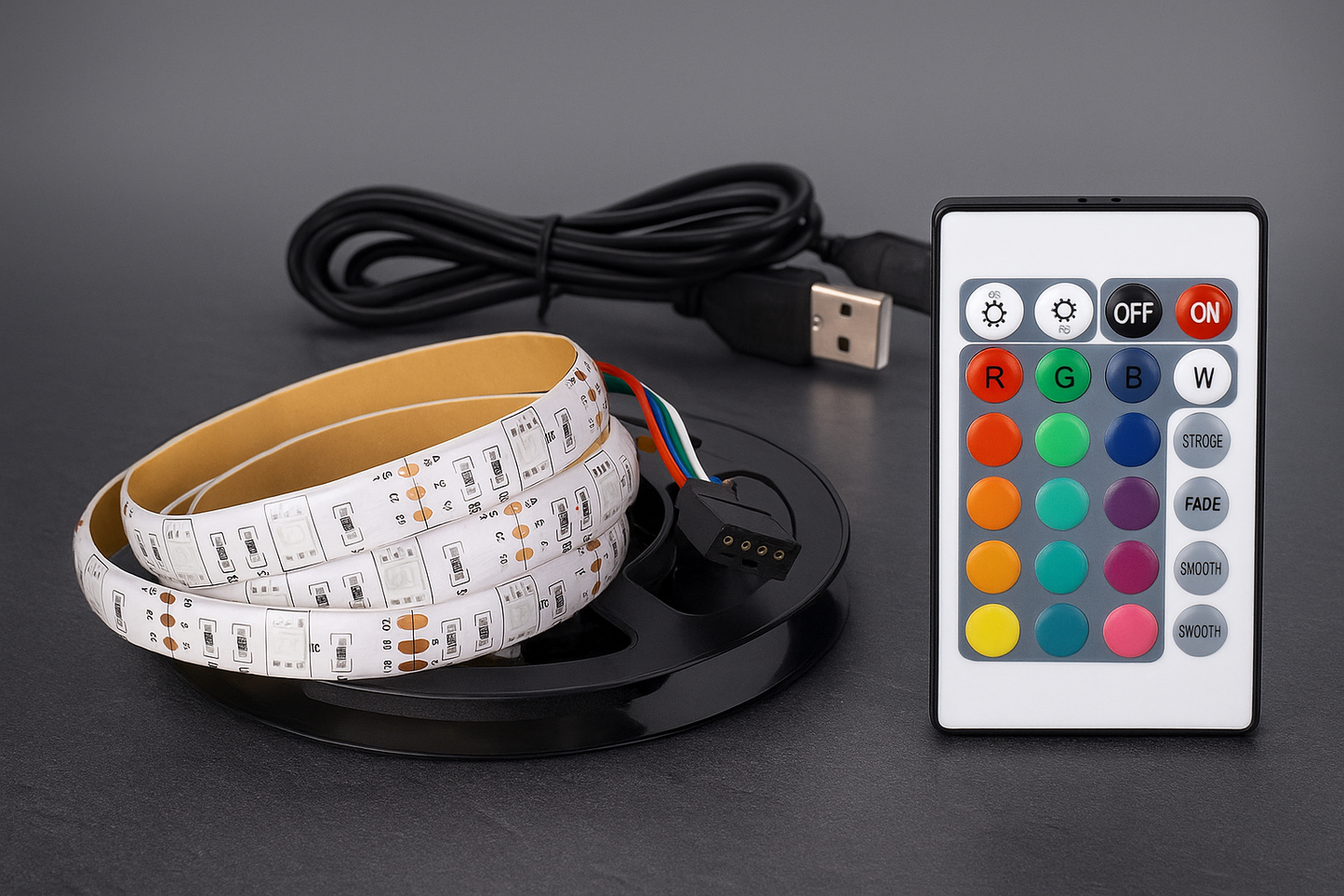 2M RGB LED Strip Lights with USB – Color Changing Light Tape for TV Backlight, Ceiling, Outdoor Use + Remote Control
