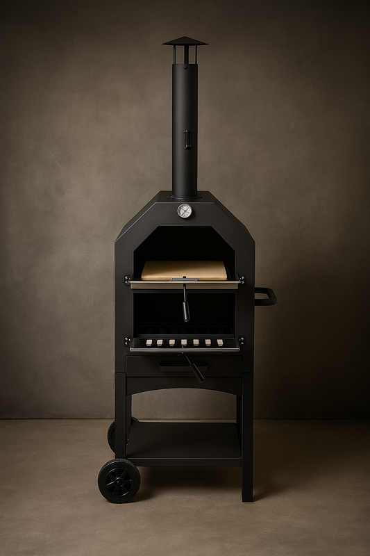 Outdoor Wood Fired Pizza Oven with Stone, Grill Rack & Peel – Portable