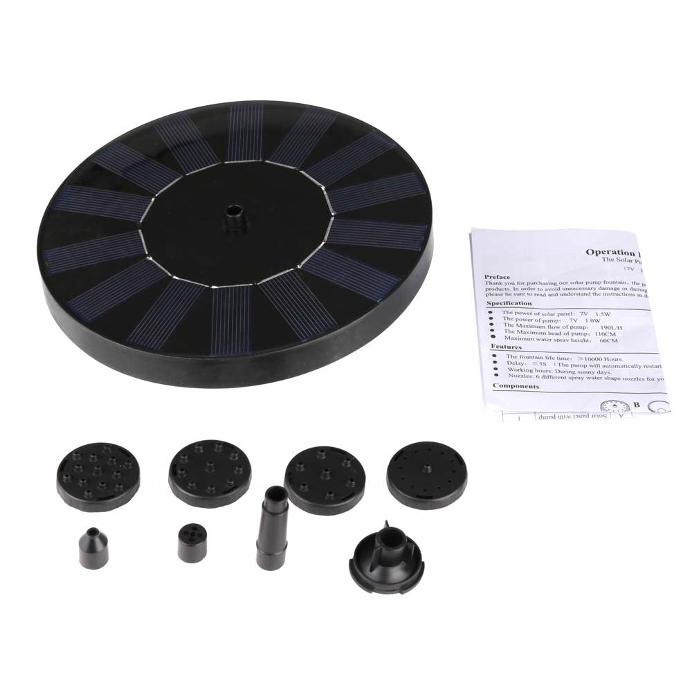 Solar Floating Fountain Pump for Birdbath, Garden, Pool & Pond