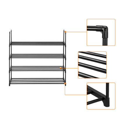 4-Tier Stackable Shoe Rack – Entryway Organizer Shelf for Hallway