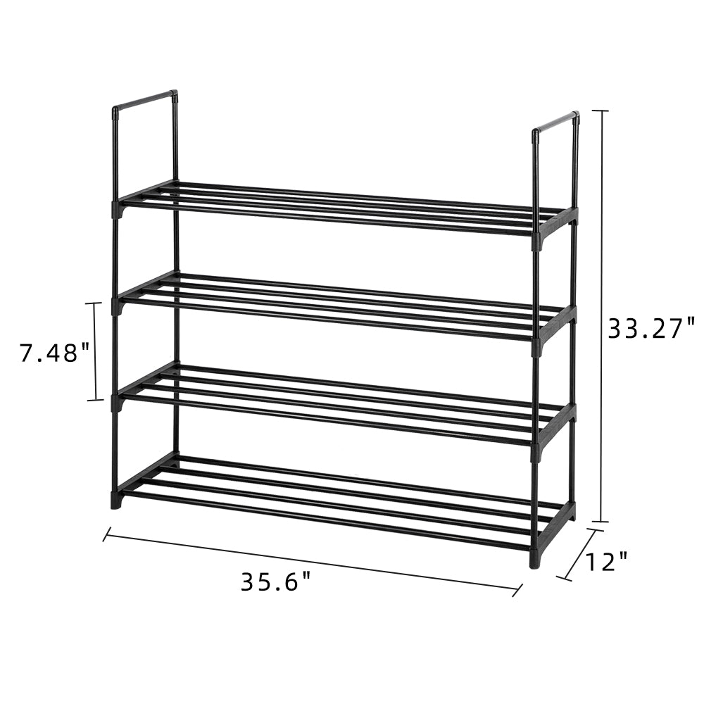 4-Tier Stackable Shoe Rack – Entryway Organizer Shelf for Hallway